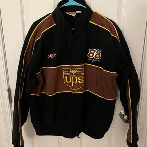 Vintage UPS Black and Brown Men's Bomber Jacket